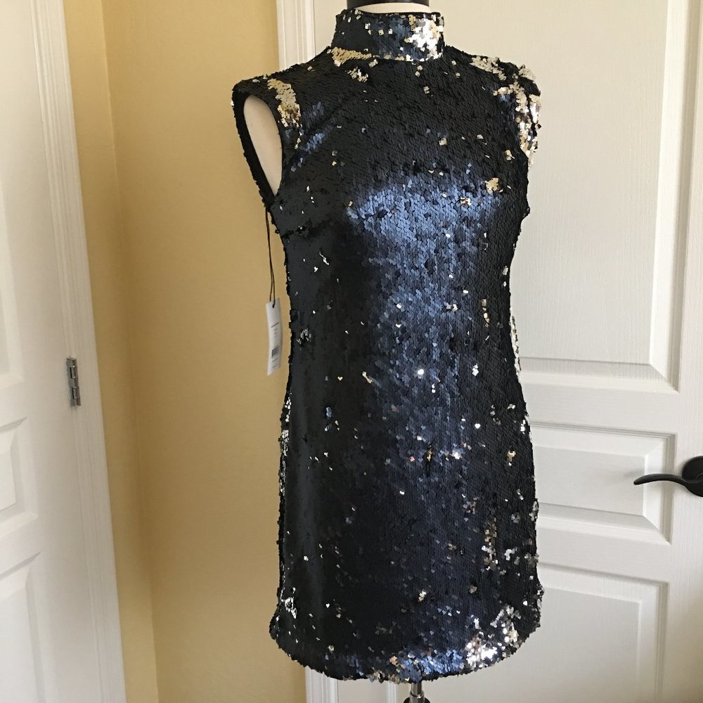 NWT Ali & Jay Double Platinum Sequin Mini Dress, S